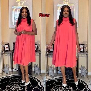 Jessica London Vibrant Coral Midi Dress